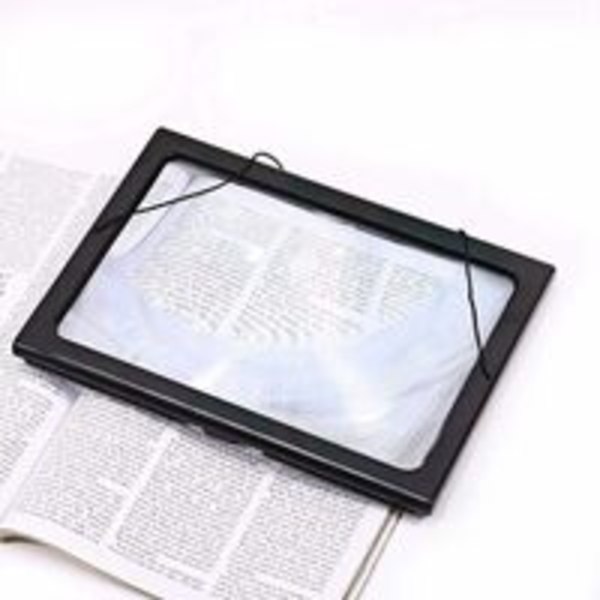 1 kpl Suuri A4-kokoinen Hands Free 3x Suurennuslasi LED-valolla