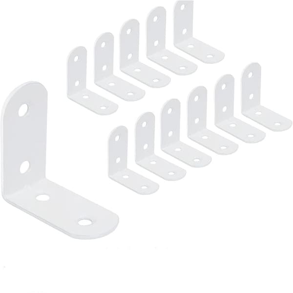 12-pack rostfria hörnfästen 40 x 40 mm för montering av trä