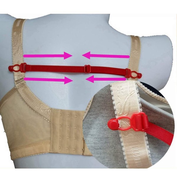10 stk. Dame Antiskli BH-stroppklips Justerbar BH-spenne BH-stroppholder (Rosa)