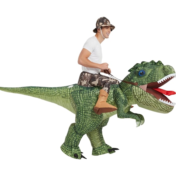 Oppblåsbar Kostyme Dinosaur Riding T Rex Air Blow up Morsom Fest