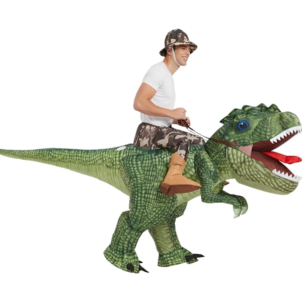 Uppblåsbar Dinosauriedräkt Ridande T Rex Luft Uppblåsbar Rolig Fest