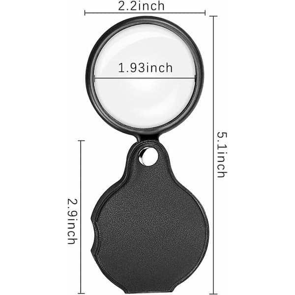 5-pack Mini hopfällbar fickförstorare med roterande skyddsfodral