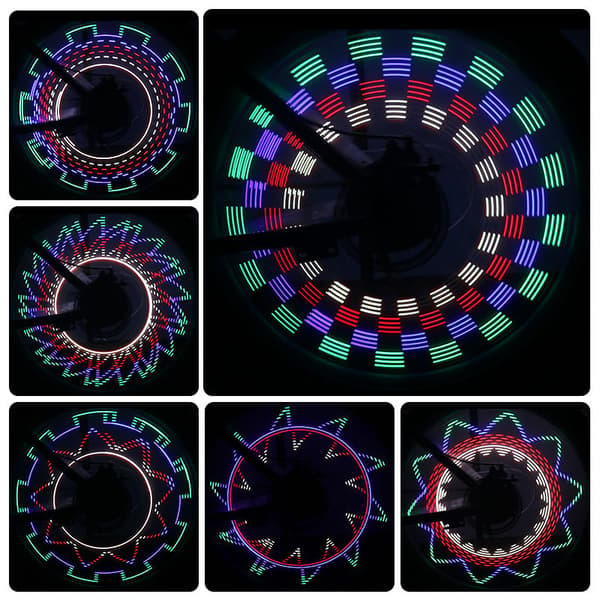 Sykkelhjul Lys, LED Vanntette Sykkel Eiker Lys 32 LED