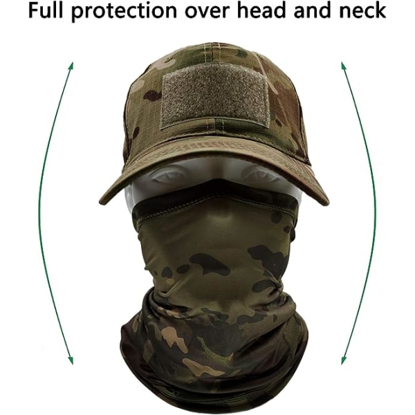 Camo Cap Men with Cooling Neck Warmer Baseball Caps Face Scarf