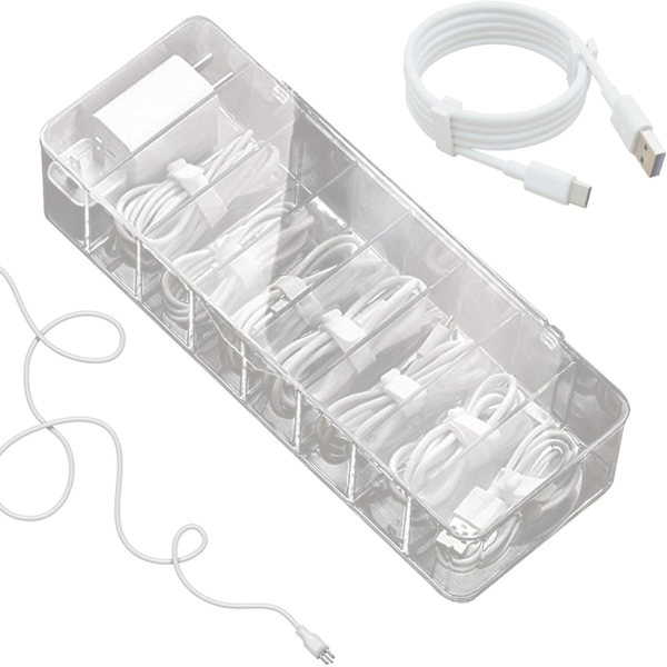 1 stk. Kabelorganisationsboks, 8 Ruter Telefonoplader Kabelstyring