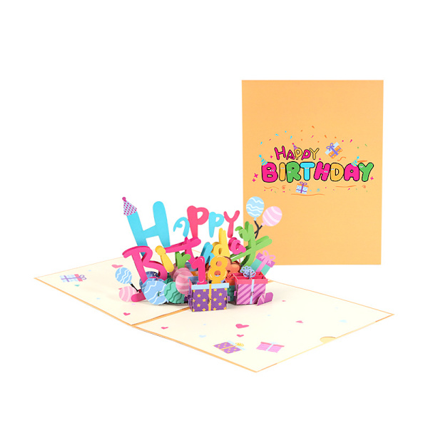 Gratulasjonskortgave, 3D pop-up gratulasjonskort, DIY kan endres