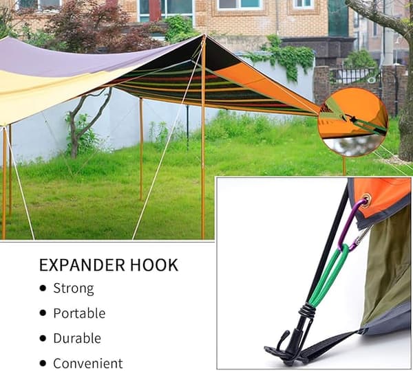 12 stk. Krog Bungee, Camping Bungee Bungee Krog Bungee med Krog,