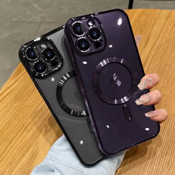 Transparent TPU-fodral med MagSafe för iPhone 13, Blå