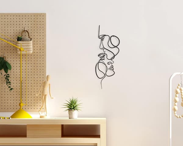 Konst Metall Väggkonst för Sovrum Minimalistisk Design Väggskulpturer