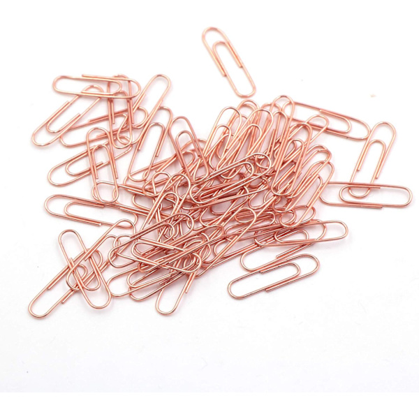 160-pack 28 mm släta ståltrådspappersklämmor för barn