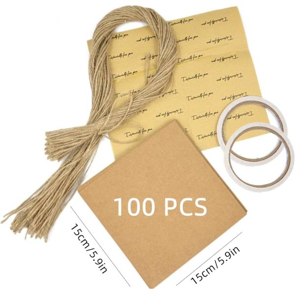 100 kpl Kraft-paperi kartioita hääkonfetti- ja makeisille