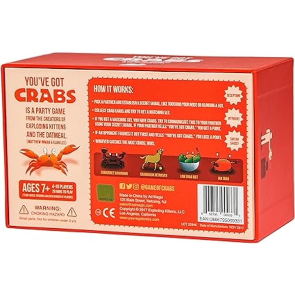 Crab you have explosion kitten - kortspel för vuxna,