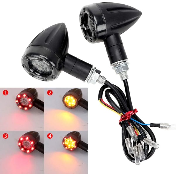 4 stk. Motorcykel Blinklys 13LED Blinklys 12V