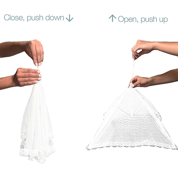 Simply Genius (6-pack) Stort & Högt 17x17 Pop-Up Mesh Mat Tält Paraply för Utomhus, Skärmtält, Fest Picknick, BBQ, Återanvändbar & Hopvikbar Mat Tält