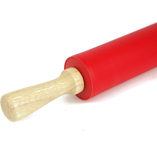 Kjevle med Non-Stick Silikonoverflate og Trehåndtak