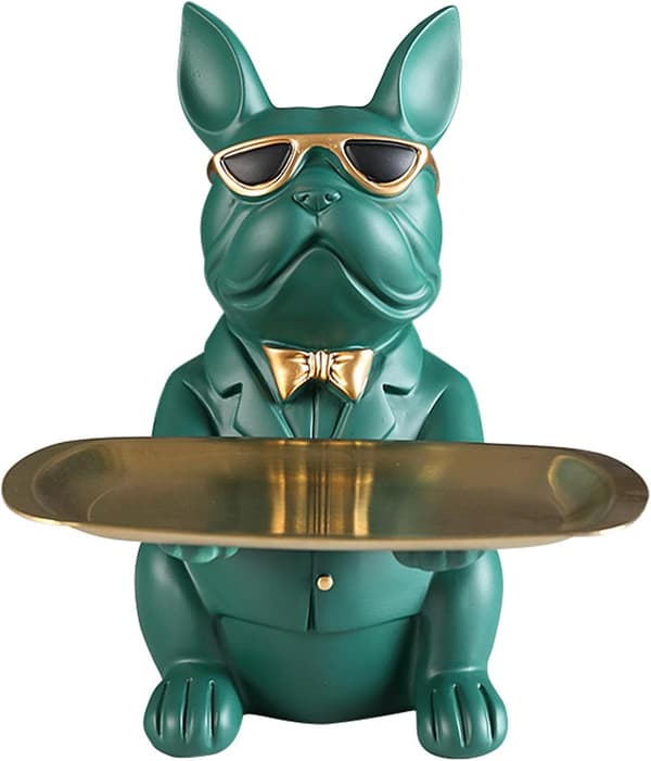 1 stk Dekorativ Statuett Design Bulldog Statue Multifunksjon