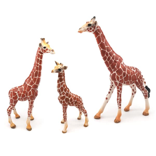 3 Giraffmodeller i PVC, Solid Wildlife Dekoration Dipper Early