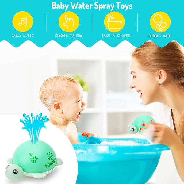 Baby Bade- og Pool Legetøj, Vandsprøjt Skildpadde (Grøn)