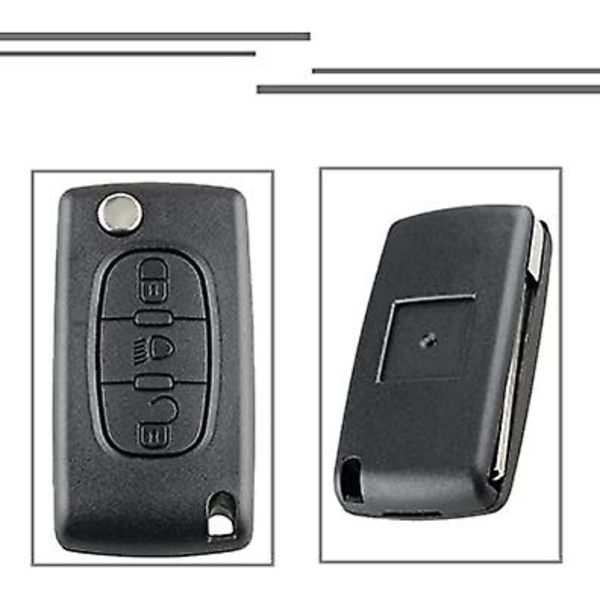 3-knappars fällbar fjärrnyckel fob-fodral för Citro-en C1 C2 C3 C4 C5 C6 C8 Dispatch C-Quatre C-Triomphe Xrasa Picasso Berlingo Peugeot 207 307 407 bilar K