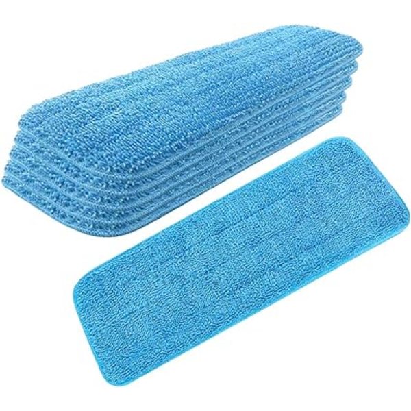 4-pak Blå Mikrofiber Mopp Hoder for Våte/Tørre Mopper