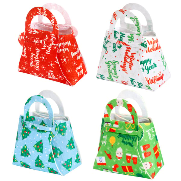 Julepose i non-woven stof, mini gavepose til børn, julegave