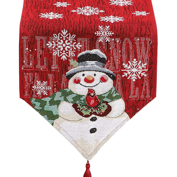 Julebordløber til julepynt, 72 tommer lange bordløbere, bordløber til jul, snemand, til julebordpynt (33 x 182 cm) (A)