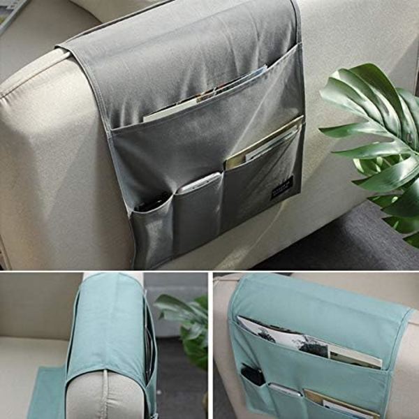 Beige Sofa Armlæn Organizer, Multifunktionel Foldbar Tote Bag