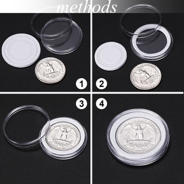 30mm 100 stk minnesmyntboks myntsamlingsboks plast
