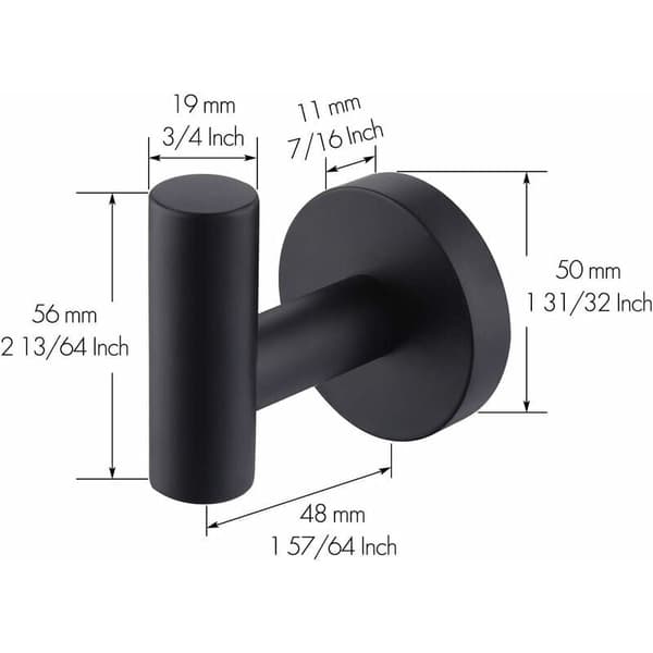 Badkrok i matt svart SUS304 rostfritt stål, 2-pack