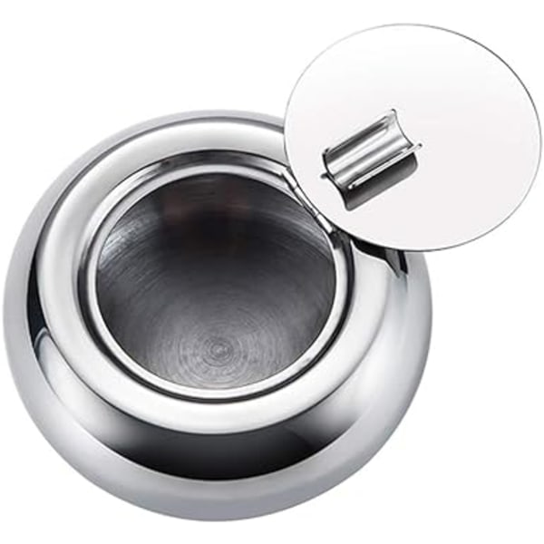 Ashtray with lid, stainless steel cigar ashtray for indoor or