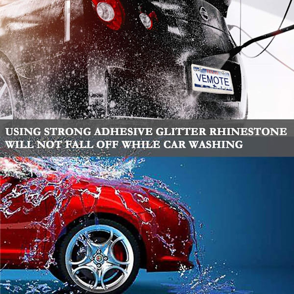 Bling Nummerplåtsramar för Kvinnor och Män, Set om 2 Glitter
