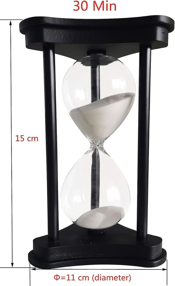 Hvidt timeglas til 30 minutter Sandglas Timer 30 minutter Skoledekoration Ornament Sand Timer Uret