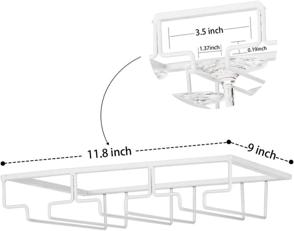 Vinglassstativ - Metall Under Skap Hengende Stemware Holder