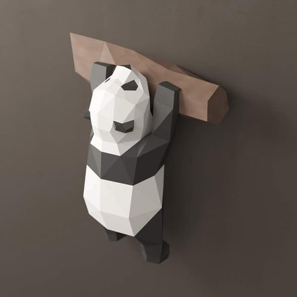 1 st Panda DIY Pappmodell, 3D Djur Papphantverk Vägg