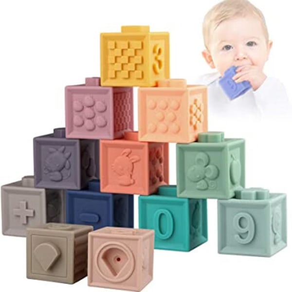 Soft Stacking Sensory Cube - Baby Activity Cube - Tidig inlärning