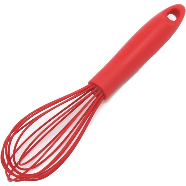 Premium Silicone Wire Cooking Whisk, 10.5 Inch, Red