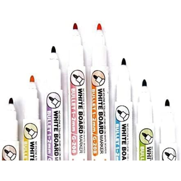 Tørrmærkepenne til whiteboard med viskelæderhætter (8 pak), magnetiske whiteboard-markører til børn, ultrafine spidser