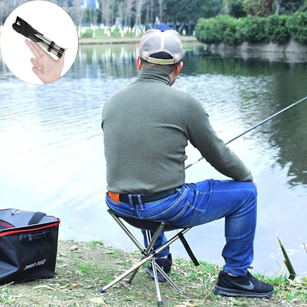 1 stk (Sort) Bærbar Campingstol, Foldbar Campingstol