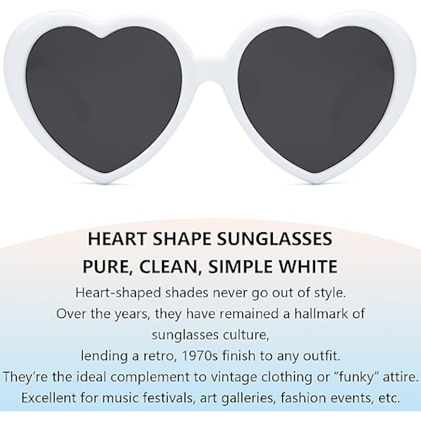 Hjerte solbriller til kvinder mænd Oversized Trendy Love Shaped Sungl
