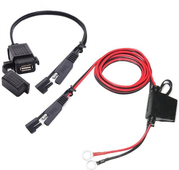 3.1Amp Vandtæt Motorcykel Dobbelt USB Oplader Kit SAE til USB