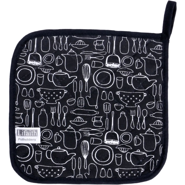 Svarta Kökshanddukar i Bomull, Värmebeständiga, 20x20cm, 3-pack
