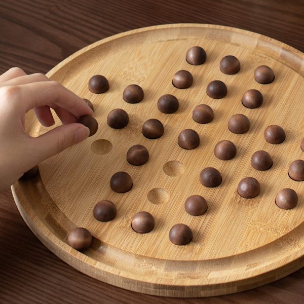 Trä Solitaire Brädspel Solitaire Schack Träpärlor