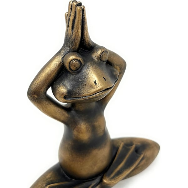 Harpiks Mediterende Yoga Frø Statue Figur Hjem Dekorativ Accent