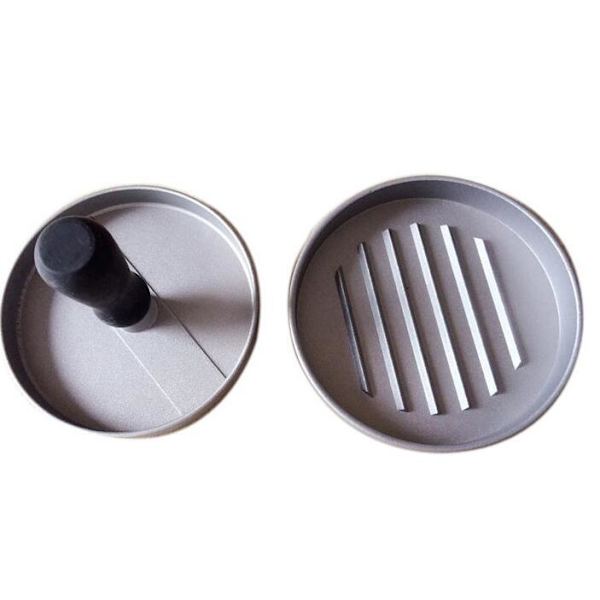 1 stycke hamburgerpress i plast med handtag, livsmedelsgodkänd aluminiumlegering