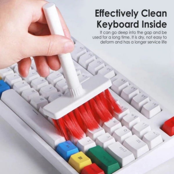 1 stk (Rød) Særpræget Keyboard Rengøring 5 i 1 Rengøring