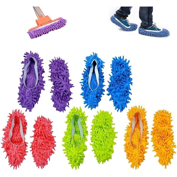 5 paires de chaussures de nettoyage de sol, pantoufler, outils