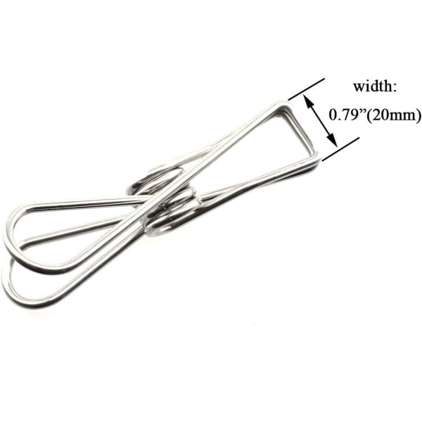 Tøjpinde Chip Clips Helt i Metal Rustfrit Stål Ingen Rustpletter
