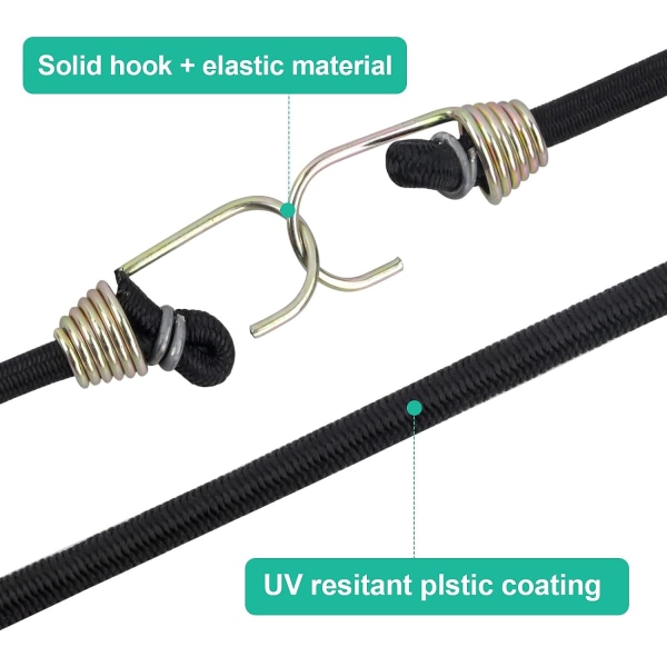 10 stk 25 cm lateks metallkrok mini tau stropper Elastisk tau