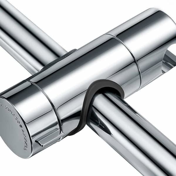 Utbyttbar hånddusjbrakett, dusjhodeholder, justerbar diameter 18-25mm, ABS forkrommet (sølv)