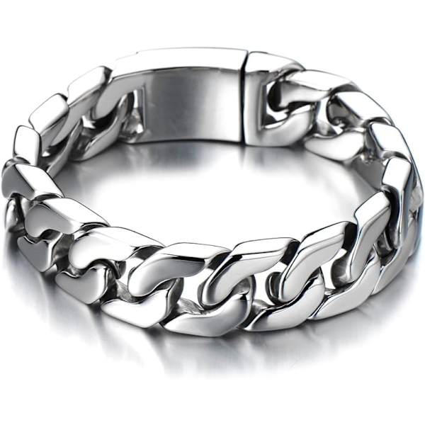 1 st armband för män i curb-kedjestil - rostfritt stål -